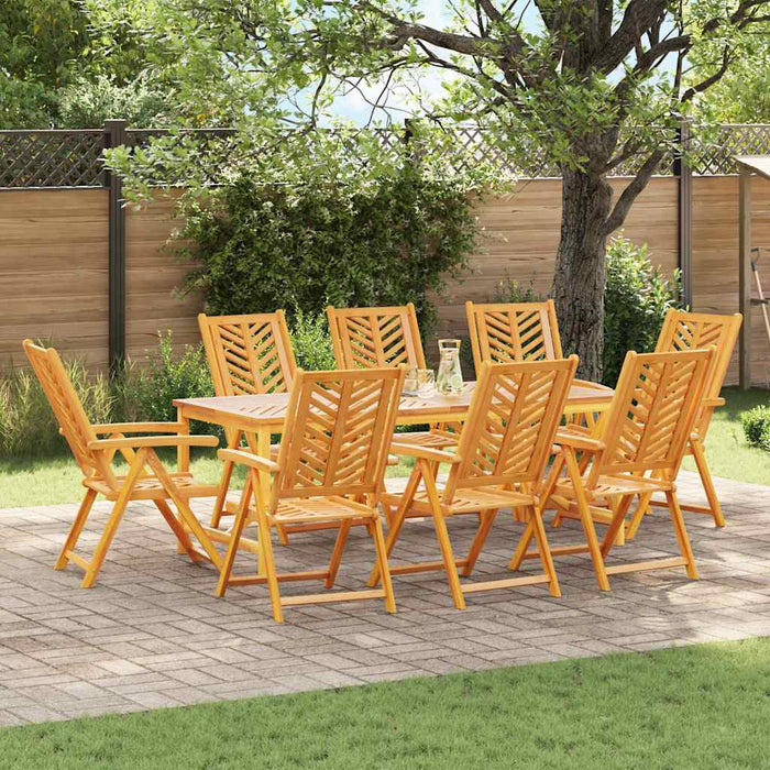 vidaXL Conjunto de Comedor de Jardín 9 uds. Marrón