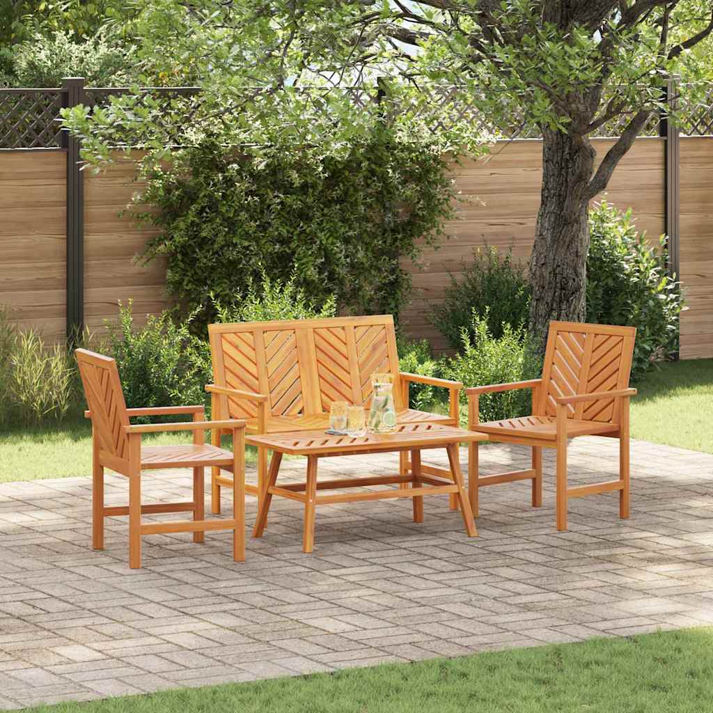 vidaXL Conjunto de Sofás de Jardín 4 uds. Marrón