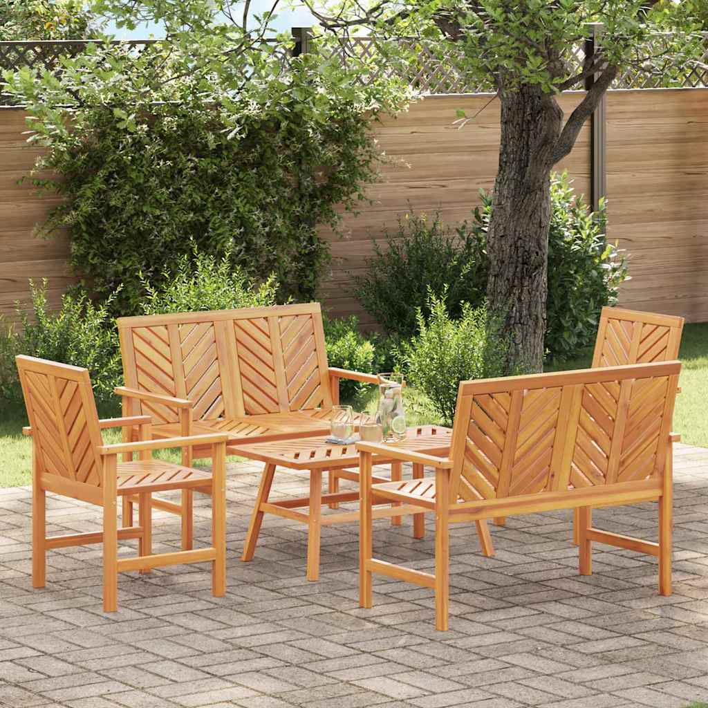 vidaXL Conjunto de Sofás de Jardín 5 uds. Marrón