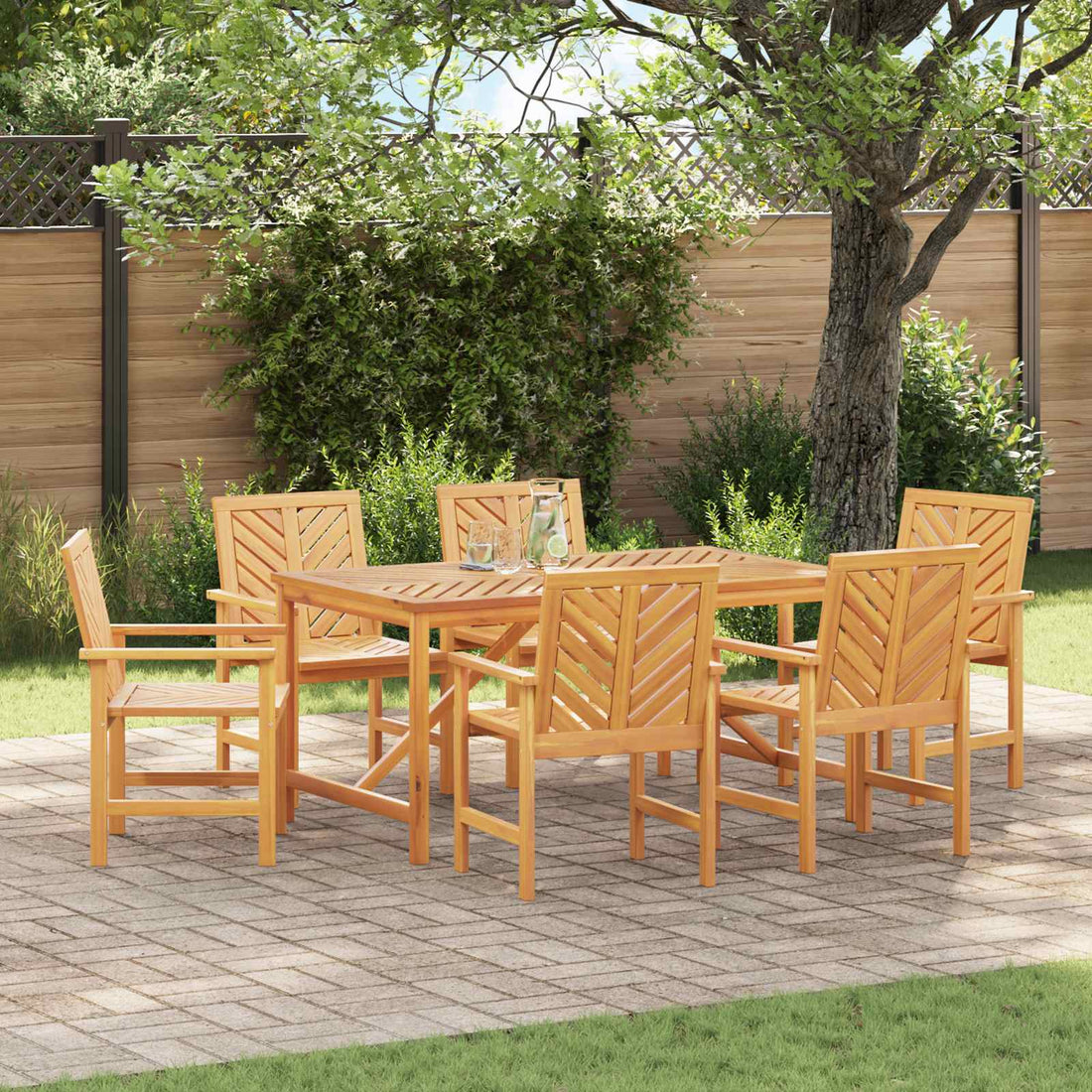 vidaXL Silla de comedor 6 uds. Natural Madera de Acacia Sólida