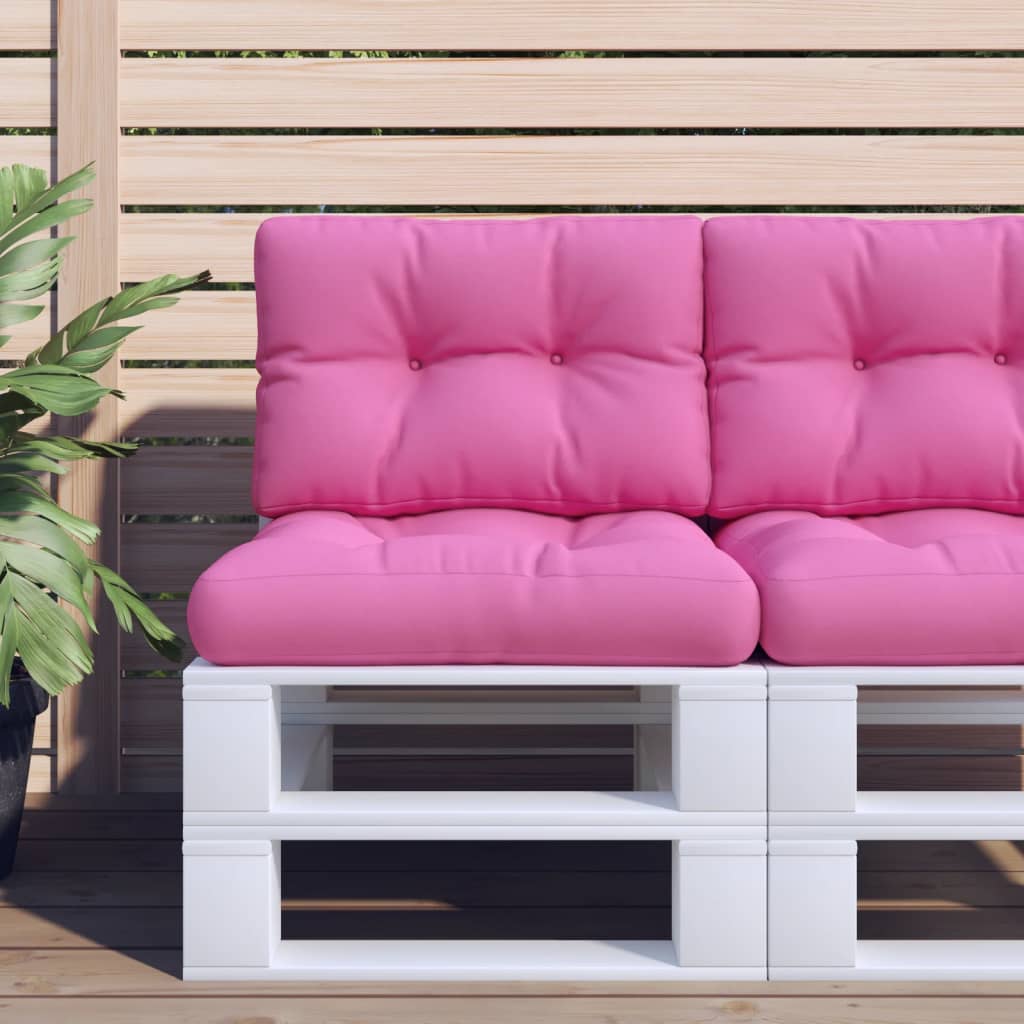 vidaXL Cojines para sofá de palets 2 piezas tela rosa