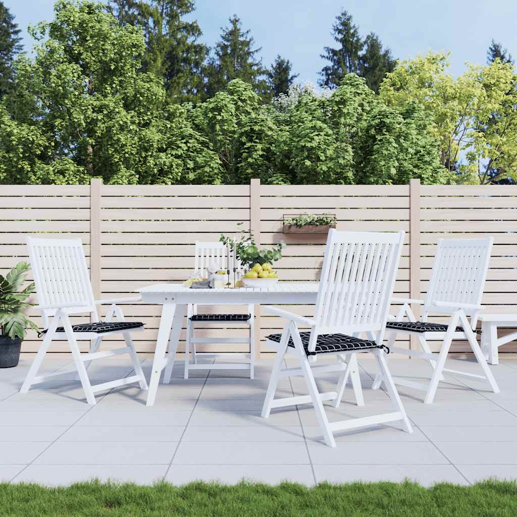vidaXL Cojines de silla de jardín 4 uds tela a cuadros negro 50x50x3cm
