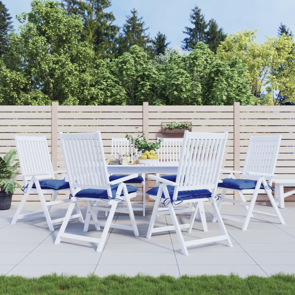 vidaXL Cojines de silla de jardín 6 uds tela Oxford azul 40x40x7 cm