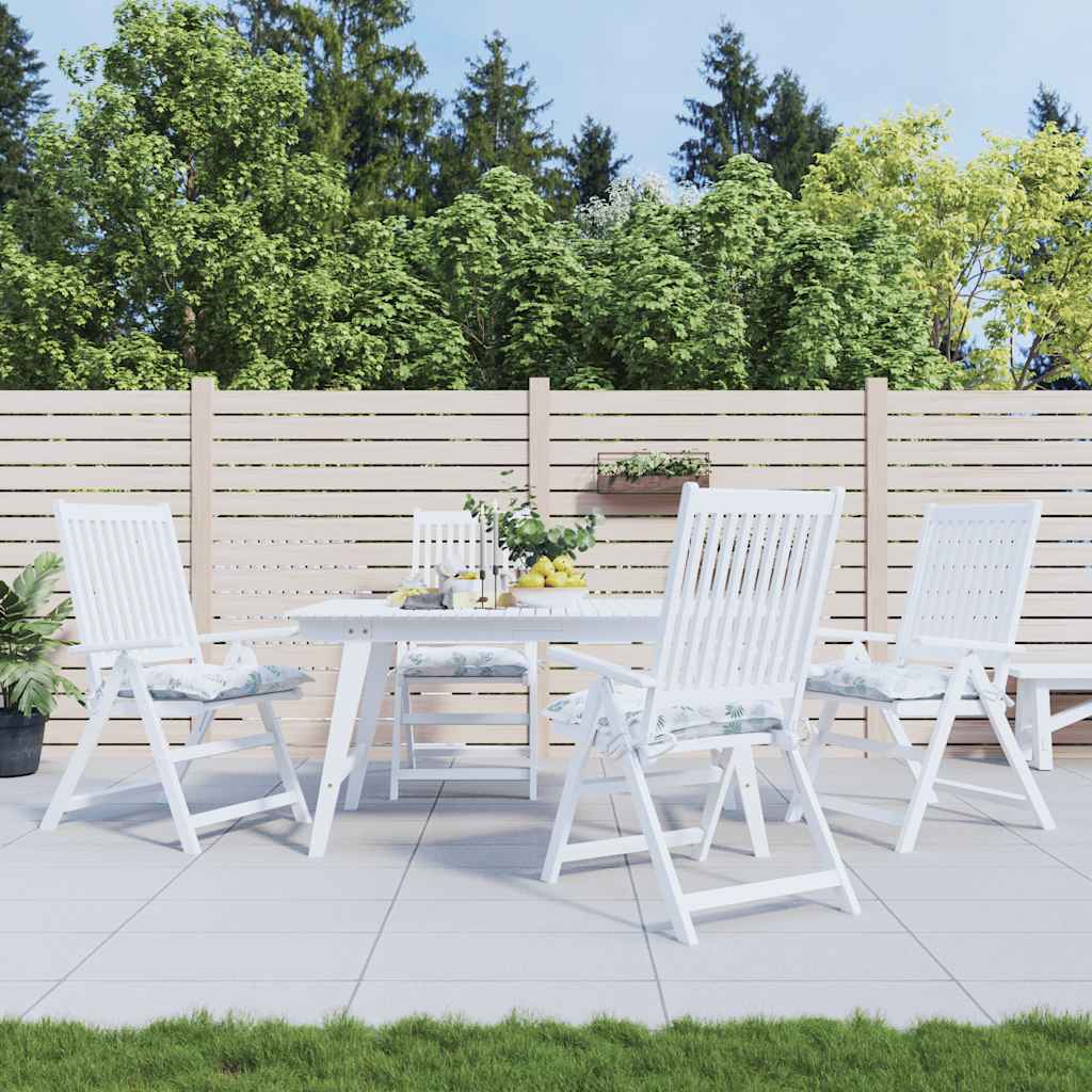 vidaXL Cojines de silla 4 uds tela Oxford estampado hojas 50x50x7 cm