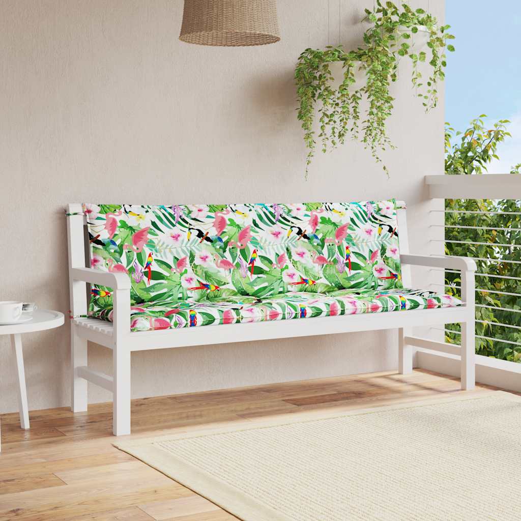 vidaXL Cojines para banco de jardín 2 uds tela multicolor 150x50x7 cm