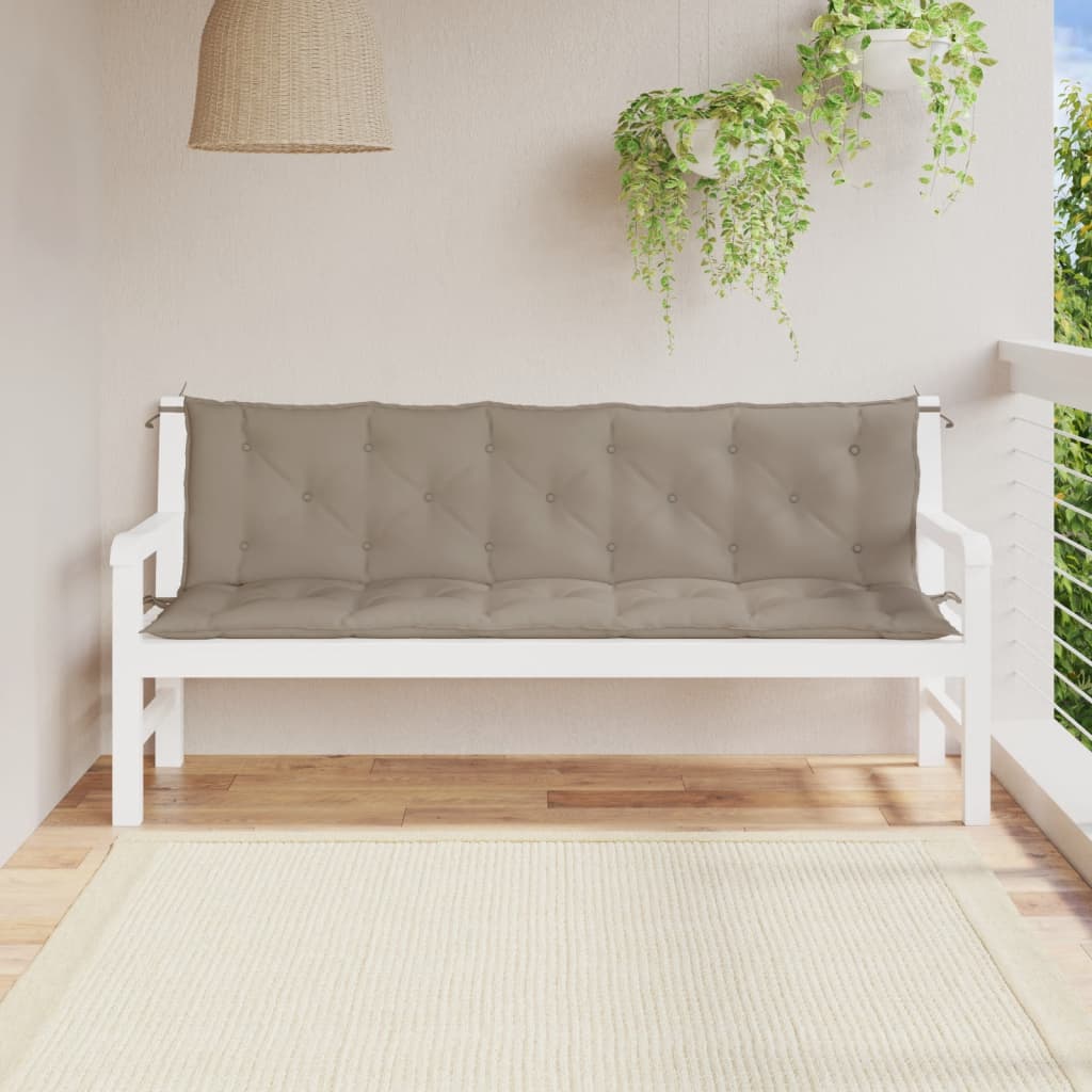 vidaXL Cojines de banco de jardín 2 uds tela Oxford taupé 180x50x7 cm