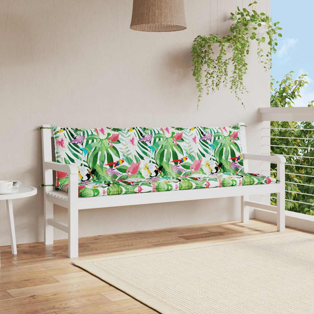 vidaXL Cojines banco de jardín 2 uds tela Oxford multicolor