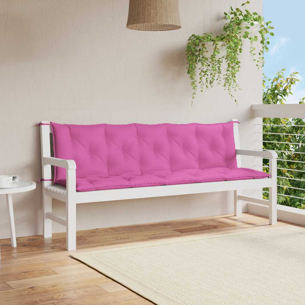 vidaXL Cojines de banco de jardín 2 uds tela Oxford rosa