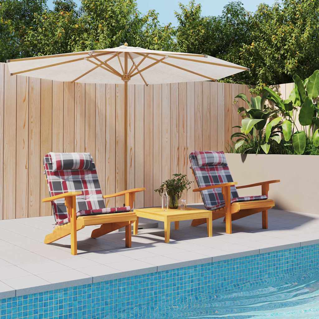 vidaXL Cojines de sillas 2 uds. Tela Oxford Cuadros Rojos