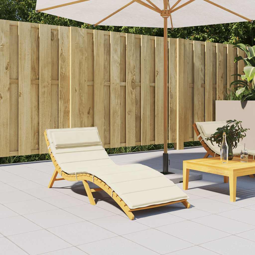 vidaXL Cojín de tumbona de tela Oxford color crema 180x60x4 cm