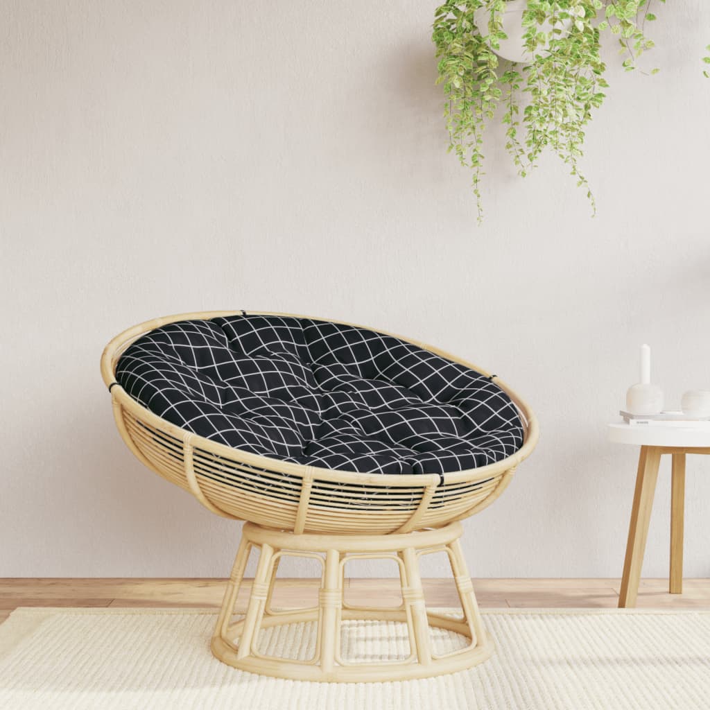 vidaXL Cojín redondo tela Oxford estampado de cuadros negro Ø100x11 cm