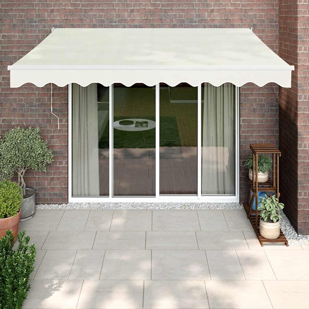 vidaXL Toldo retráctil aluminio y tela color crema 3x2,5 m