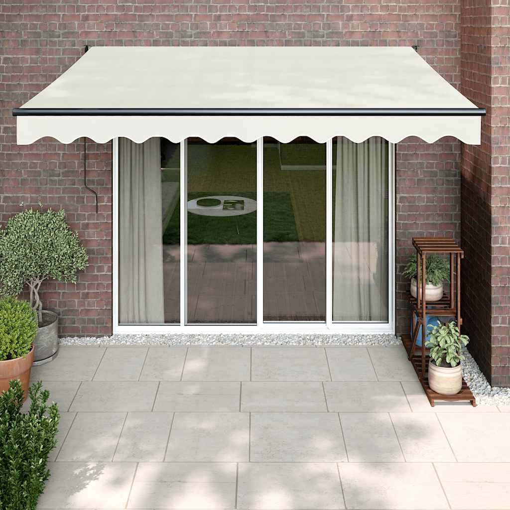 vidaXL Toldo retráctil aluminio y tela color crema 3x2,5 m