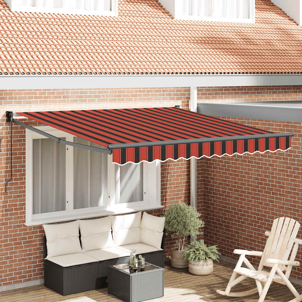vidaXL Toldo retráctil aluminio y tela naranja y marrón 3,5x2,5 m
