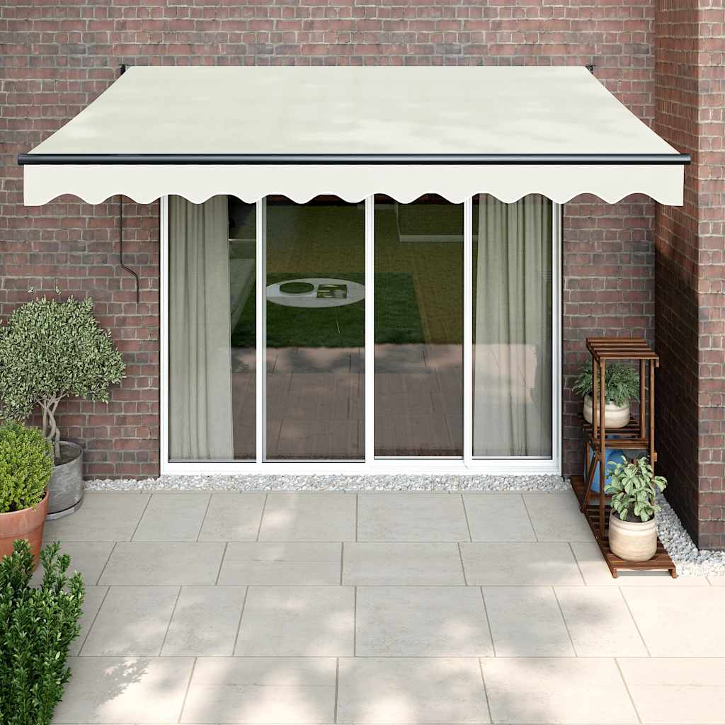 vidaXL Toldo retráctil automático color crema 3,5x2,5 m