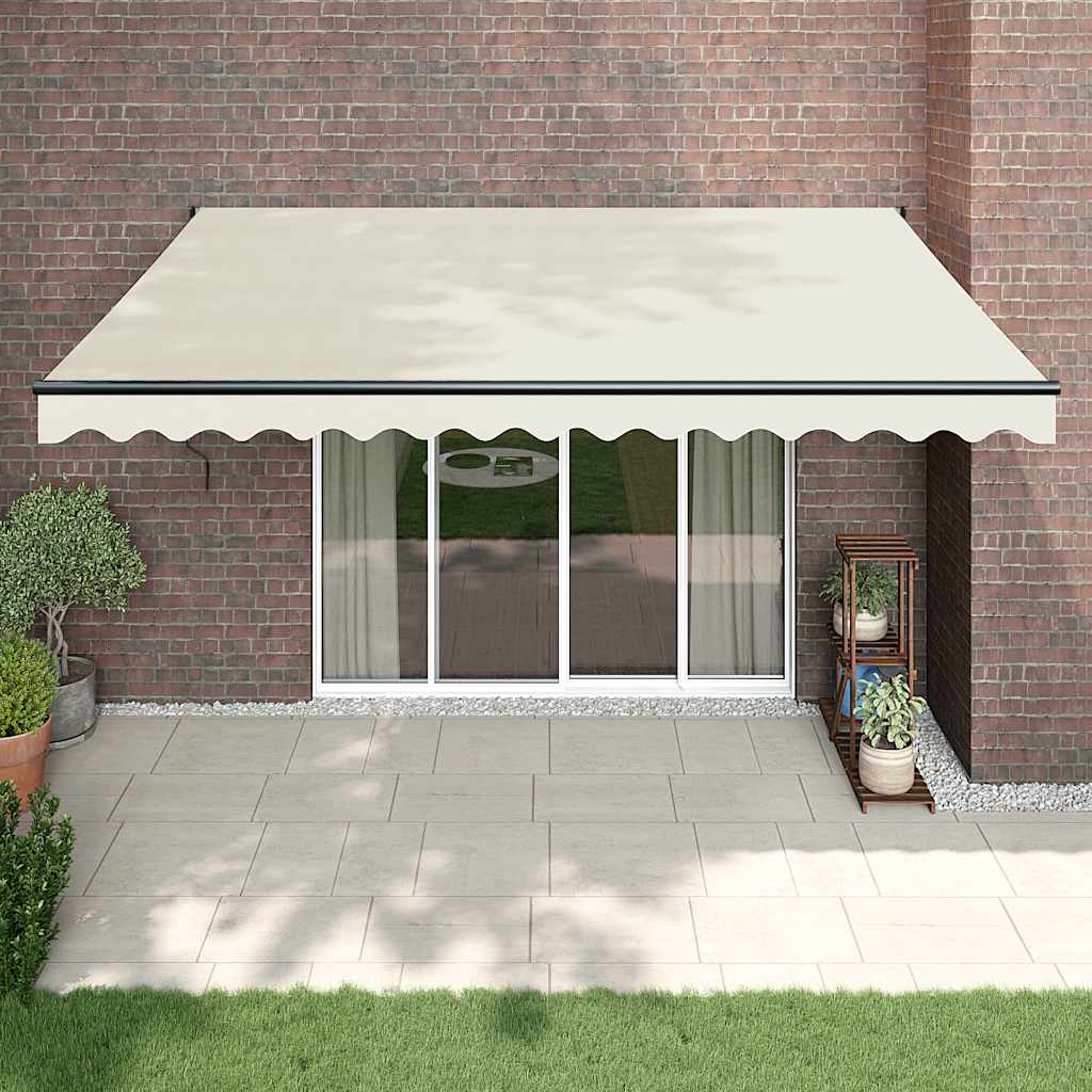 vidaXL Toldo retráctil automático color crema 4x3 m