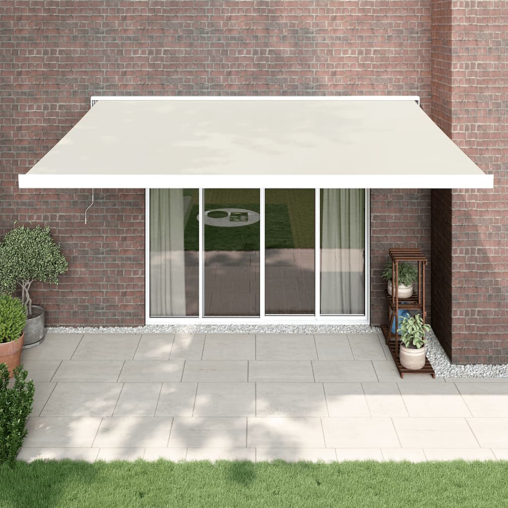 vidaXL Toldo retráctil aluminio y tela color crema 4x3 m