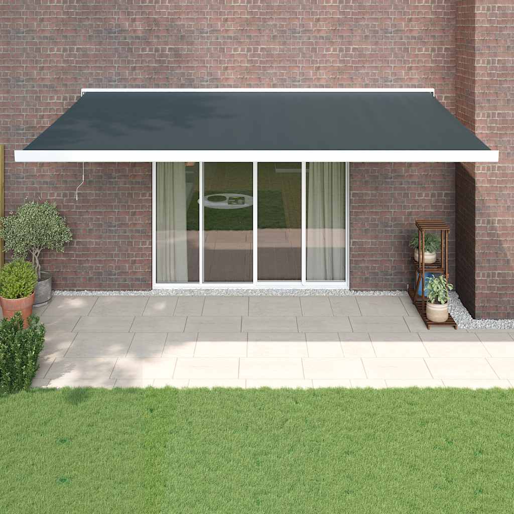 vidaXL Toldo retráctil aluminio y tela gris antracita 5x3 m