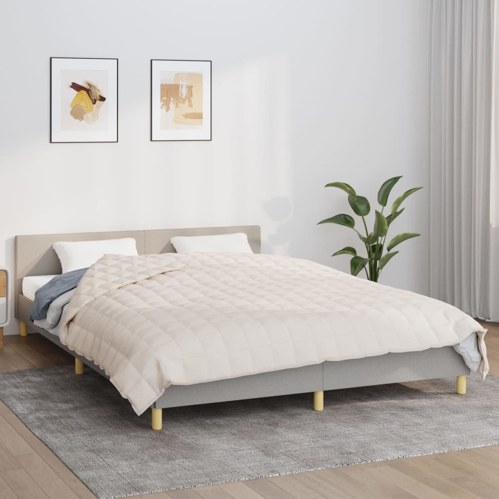 vidaXL Manta con peso tela color crema claro 220x230 cm 15 kg
