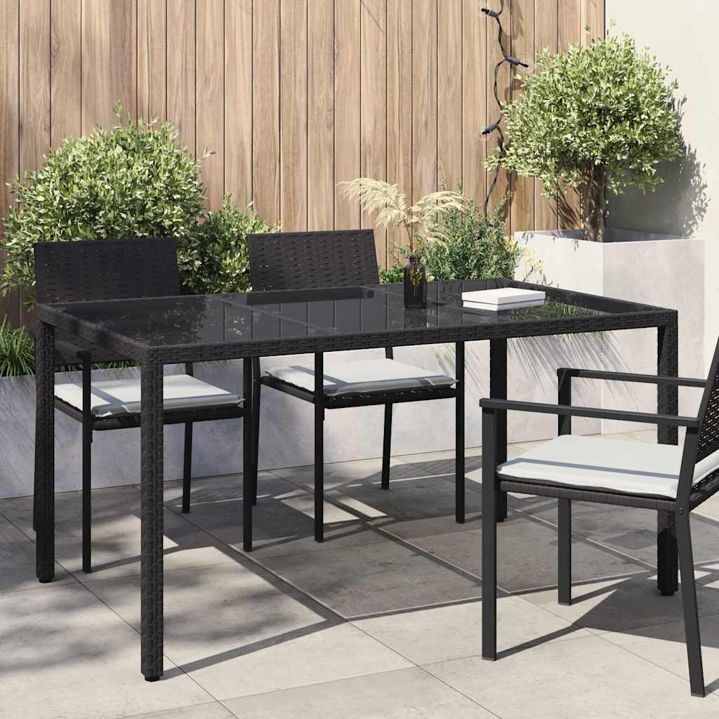 vidaXL Mesa de Jardín Negro 150 x 90 x 75 cm ratán sintético