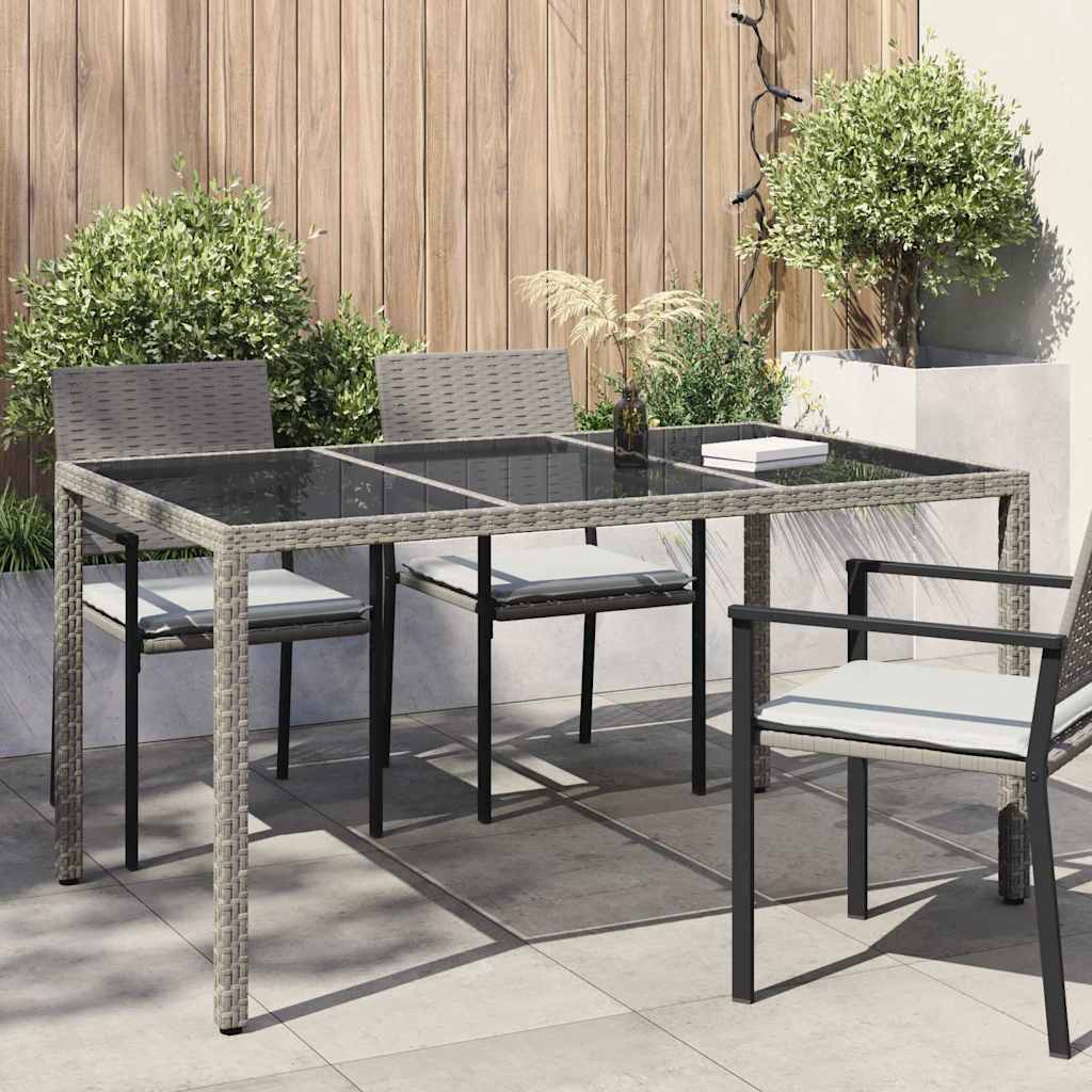 vidaXL Mesa de Jardín Gris 150 x 90 x 75 cm ratán sintético