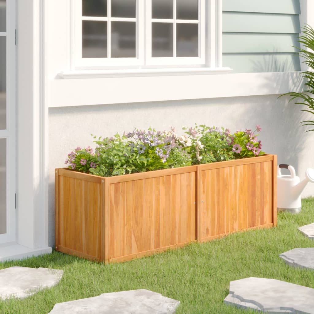 vidaXL Arriate de madera maciza de teca 150x50x50 cm