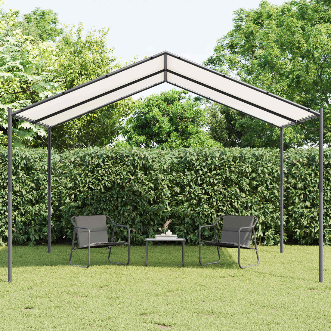 vidaXL Cenador 4 x 4 x 2,6 m Blanco Acero y Poliéster 180 gsm