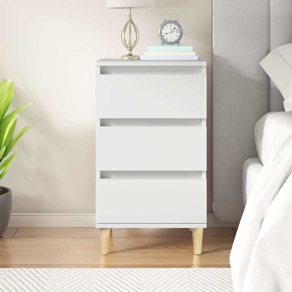 vidaXL Mesita de noche madera contrachapada blanca 40x35x70 cm