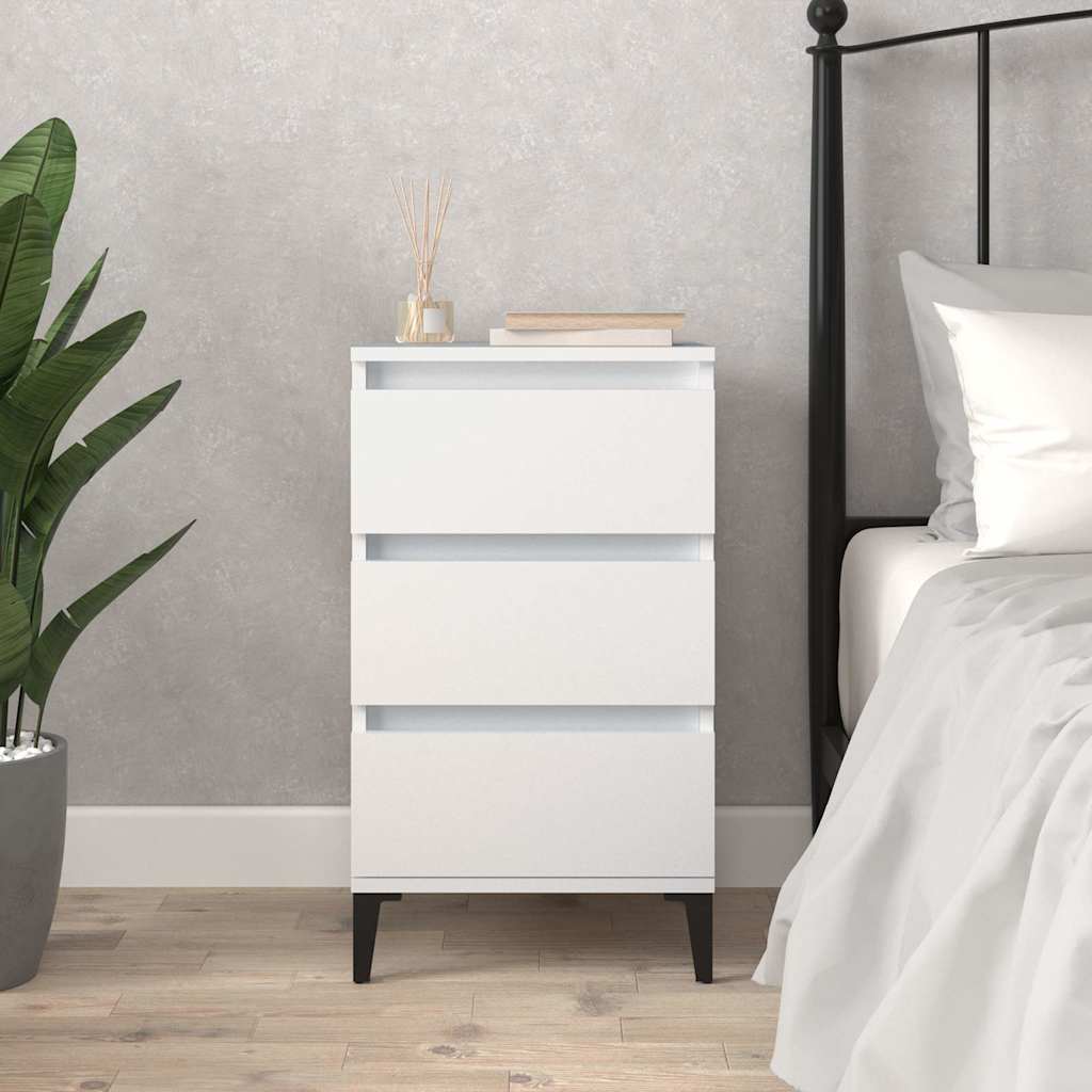 vidaXL Mesita de noche madera contrachapada blanca 40x35x70 cm