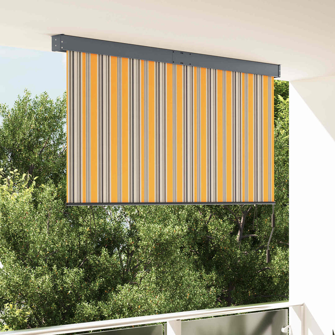 vidaXL Estor enrollable Amarillo y Azul 180 x 250 cm Tela y Aluminio