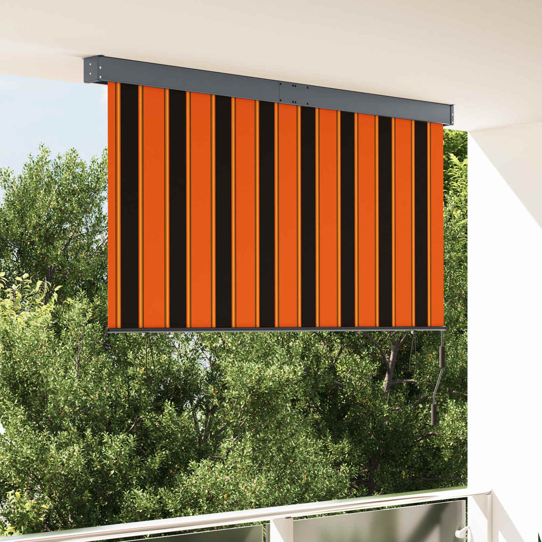 vidaXL Estor enrollable Naranja y Marrón 180 x 250 cm Tela y Aluminio