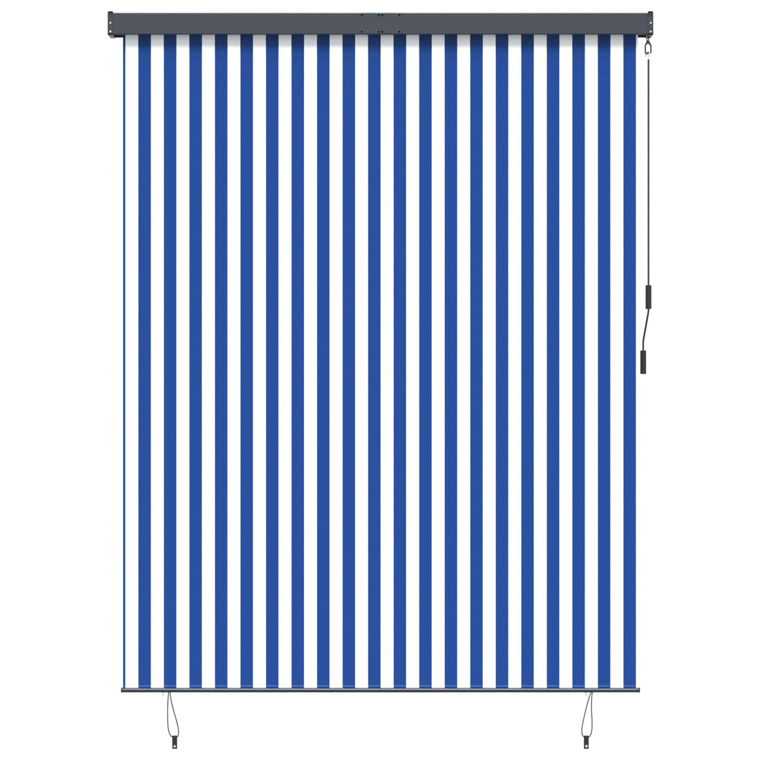 vidaXL Estor enrollable Azul y Blanco 220 x 250 cm Tela y Aluminio