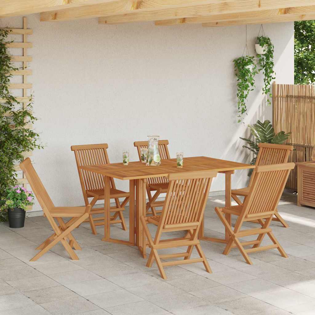 vidaXL Conjunto de Comedor de Jardín 7 uds. Marrón