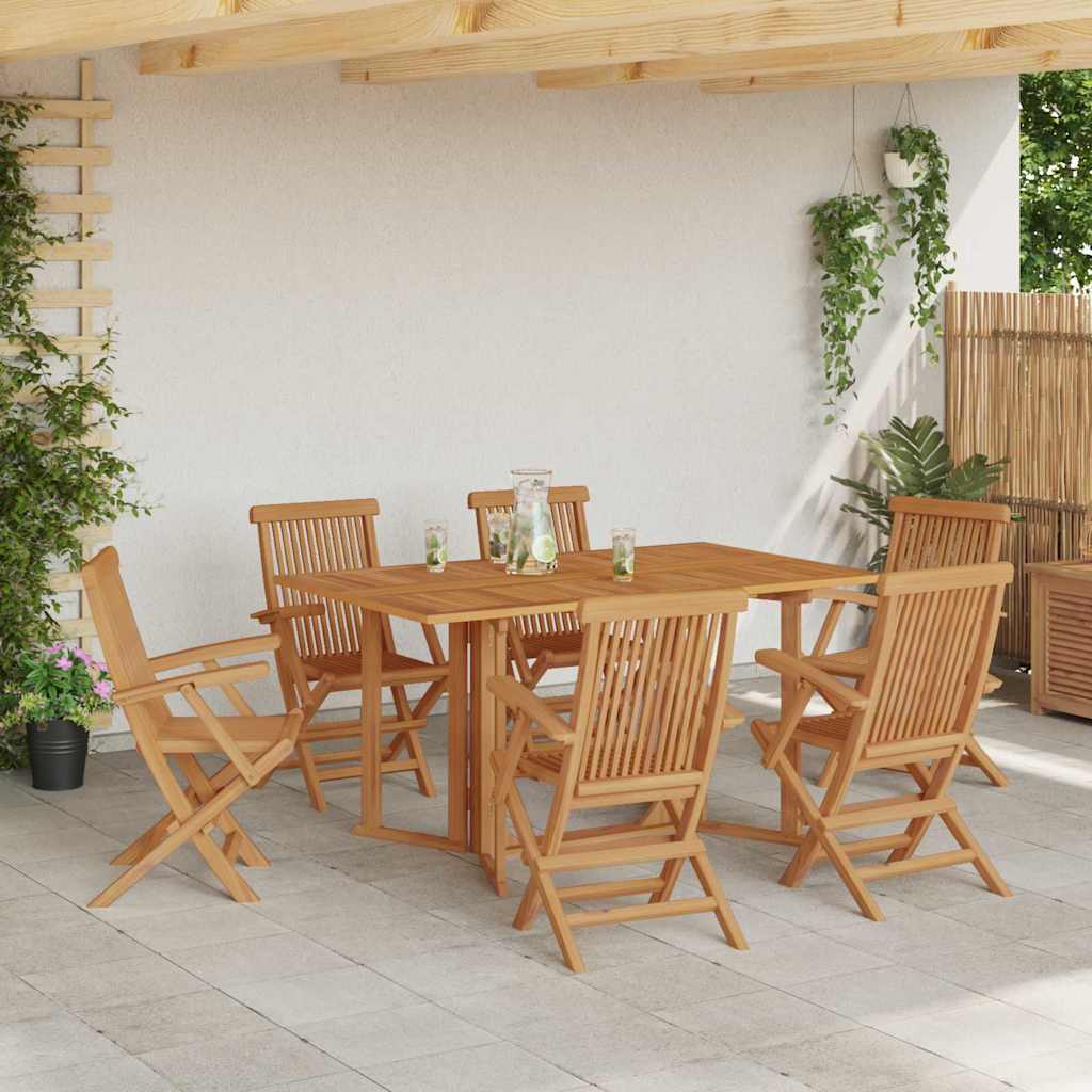 vidaXL Conjunto de Comedor de Jardín 7 uds. Marrón