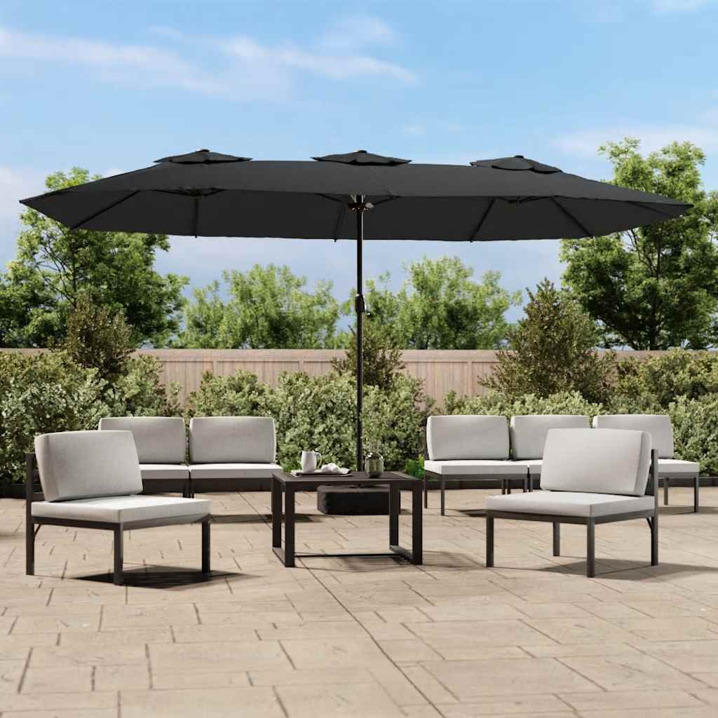 vidaXL Sombrilla doble gris antracita 449x265 cm
