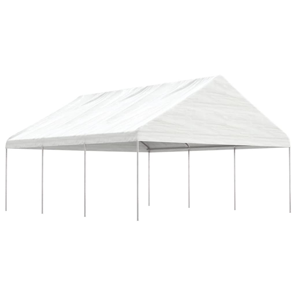 vidaXL Cenador con techo polietileno blanco 6,69x5,88x3,75 m