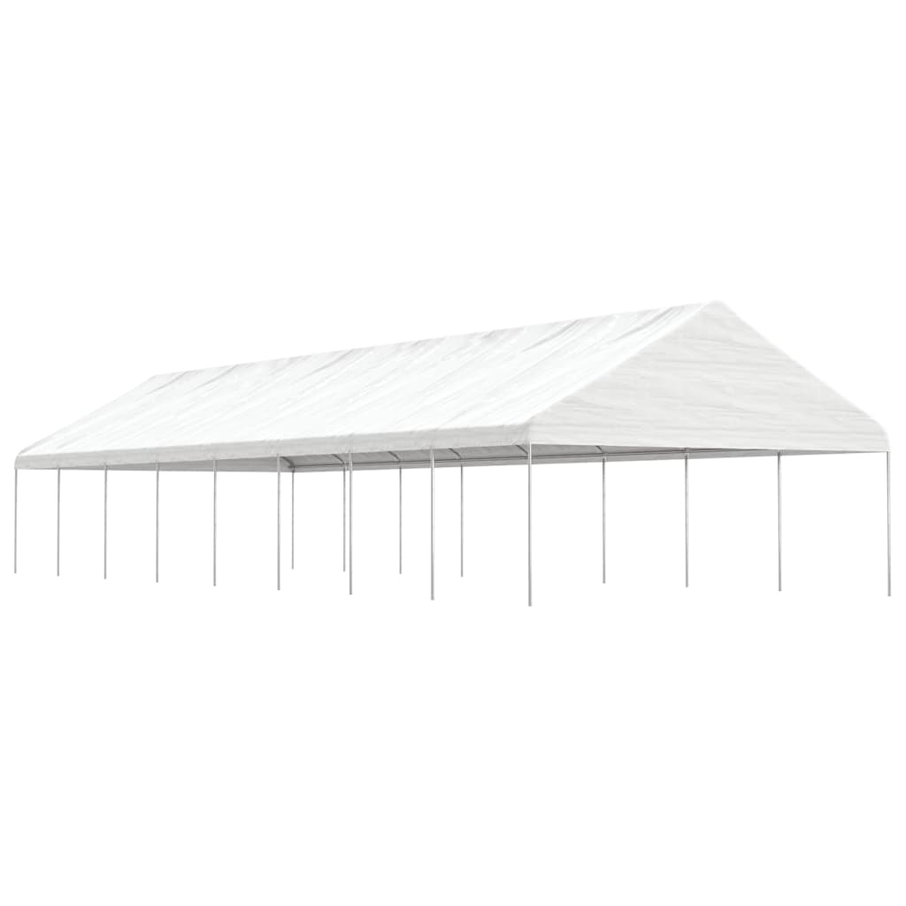 vidaXL Cenador con techo polietileno blanco 17,84x5,88x3,75 m