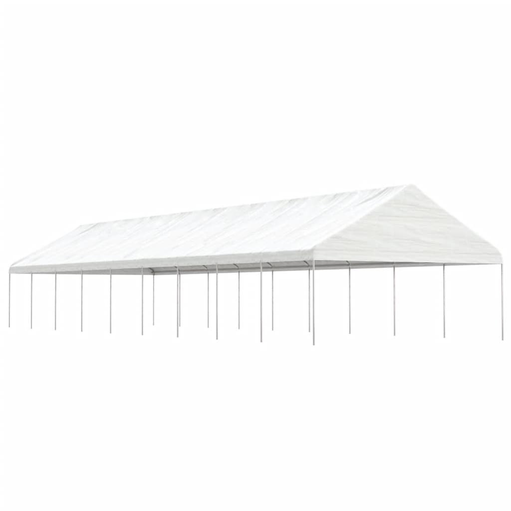 vidaXL Cenador con techo polietileno blanco 20,07x5,88x3,75 m