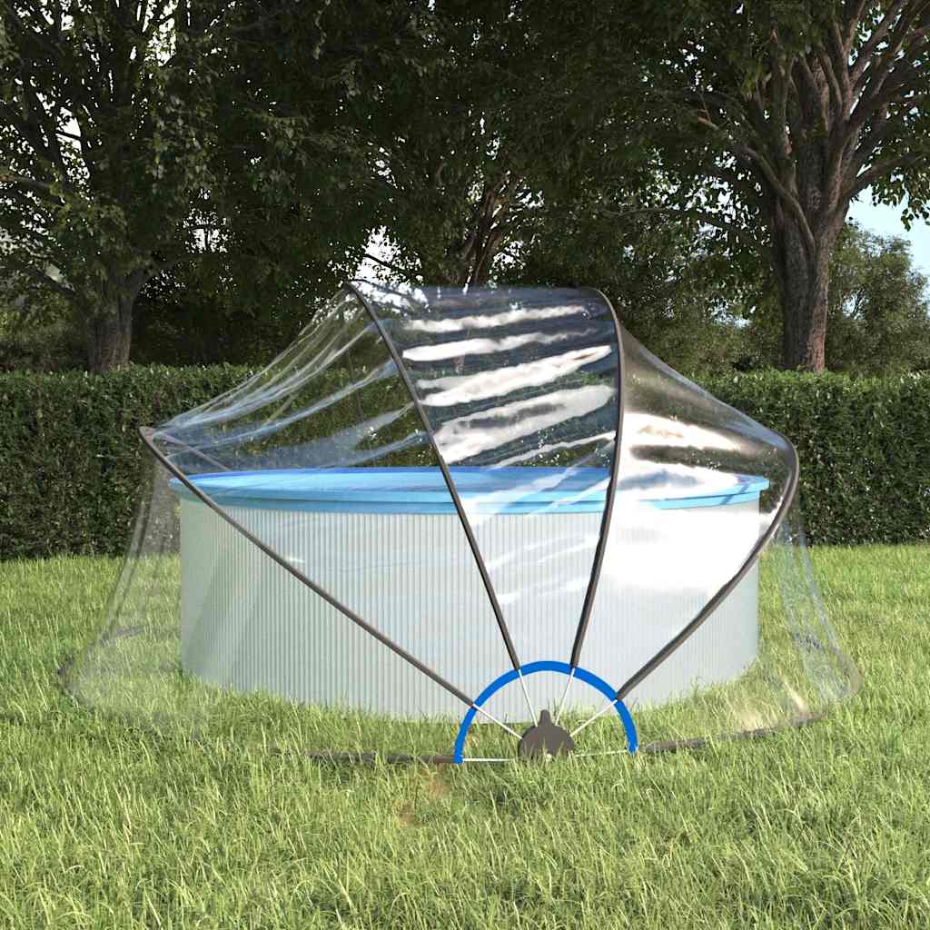 vidaXL Cúpula para piscina redonda PVC 315x158 cm