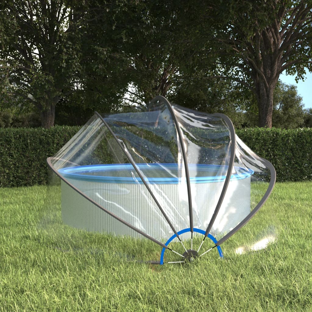 vidaXL Cúpula para piscina redonda PVC 376x188 cm