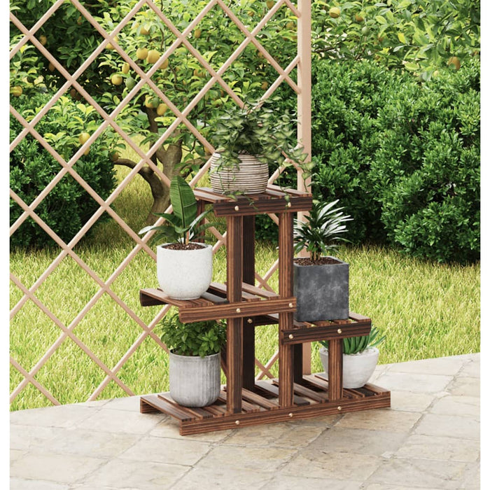 vidaXL Soporte para flores madera maciza de abeto 58x25x51 cm