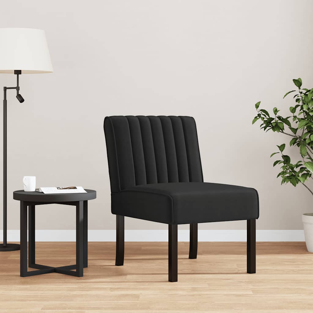 vidaXL Silla tapizada de terciopelo negro