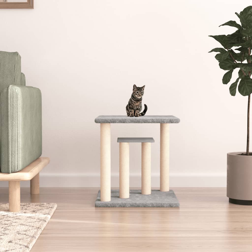 vidaXL Postes rascadores para gatos con plataformas gris claro 50 cm