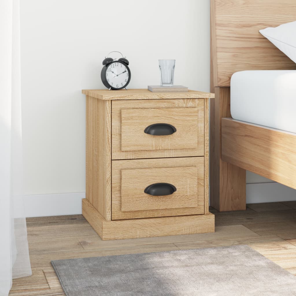 vidaXL Mesitas de noche 2 uds contrachapada roble Sonoma 39x39x47,5 cm