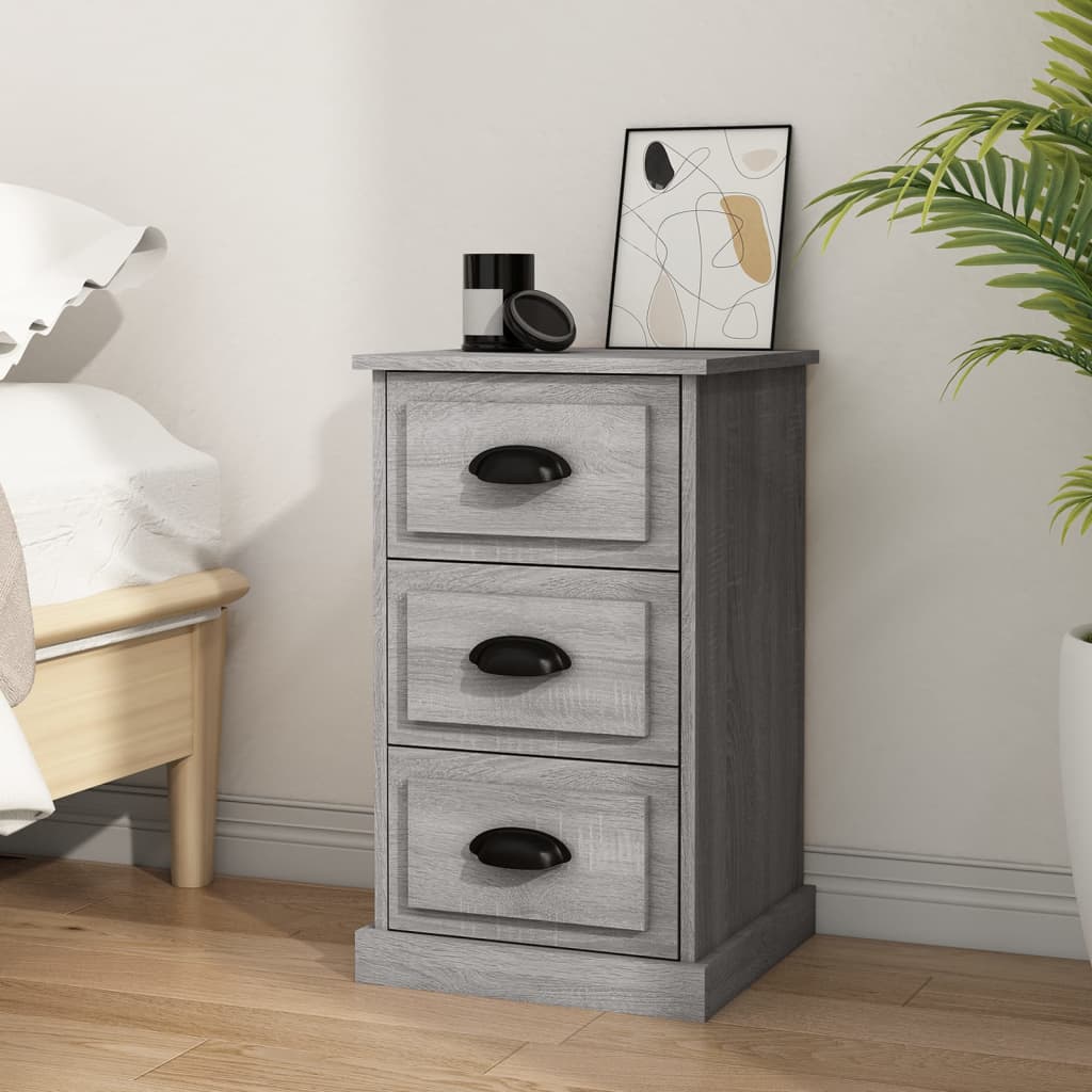vidaXL Mesita de noche madera contrachapada gris Sonoma 39x39x67 cm