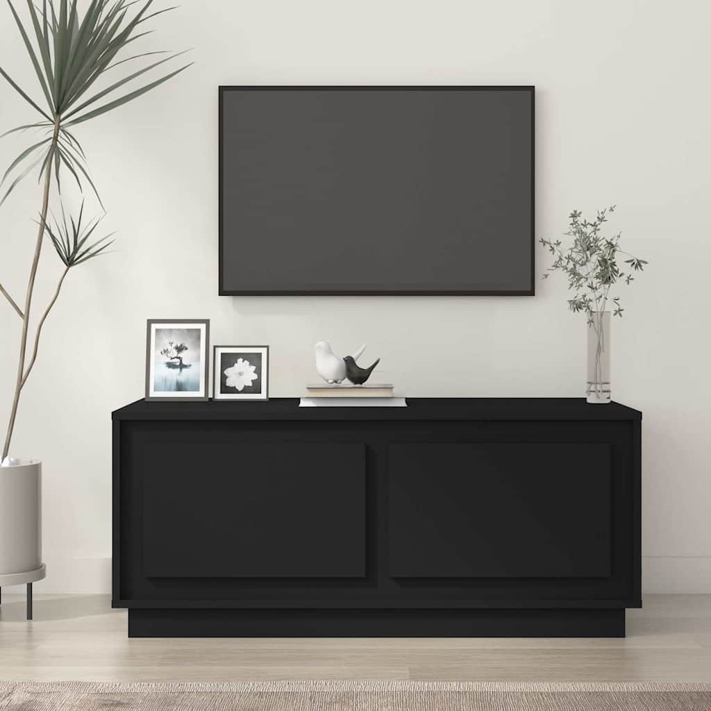 vidaXL Mesa de centro madera contrachapada negro 102x50x44 cm