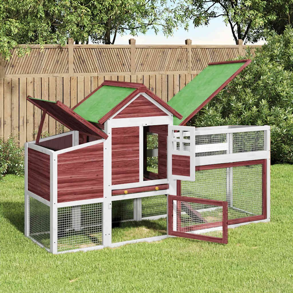 vidaXL Gallinero madera maciza de pino color moca 186,5x58,5x113 cm