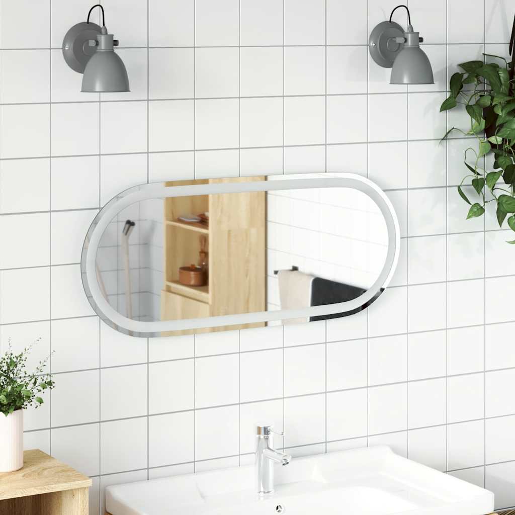 vidaXL Espejo de baño LED ovalado 90x40 cm
