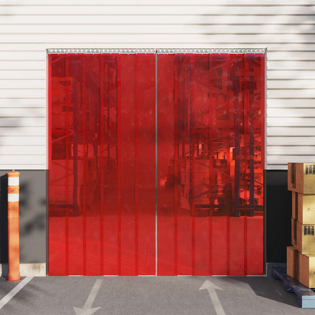 vidaXL Tira de cortina para puertas PVC rojo 300x2,6 mm 25 m