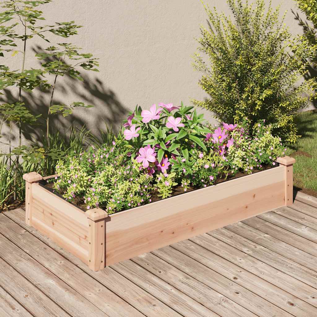 vidaXL Jardinera arriate con forro madera maciza abeto 120x60x25 cm